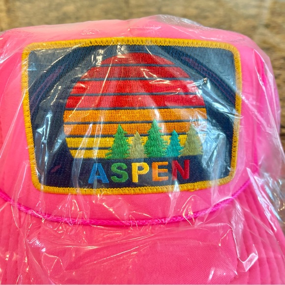 NWT Aviator Nation Pink Trucker Hat Aspen Sunset Rainbow embroidered patch - Picture 6 of 14